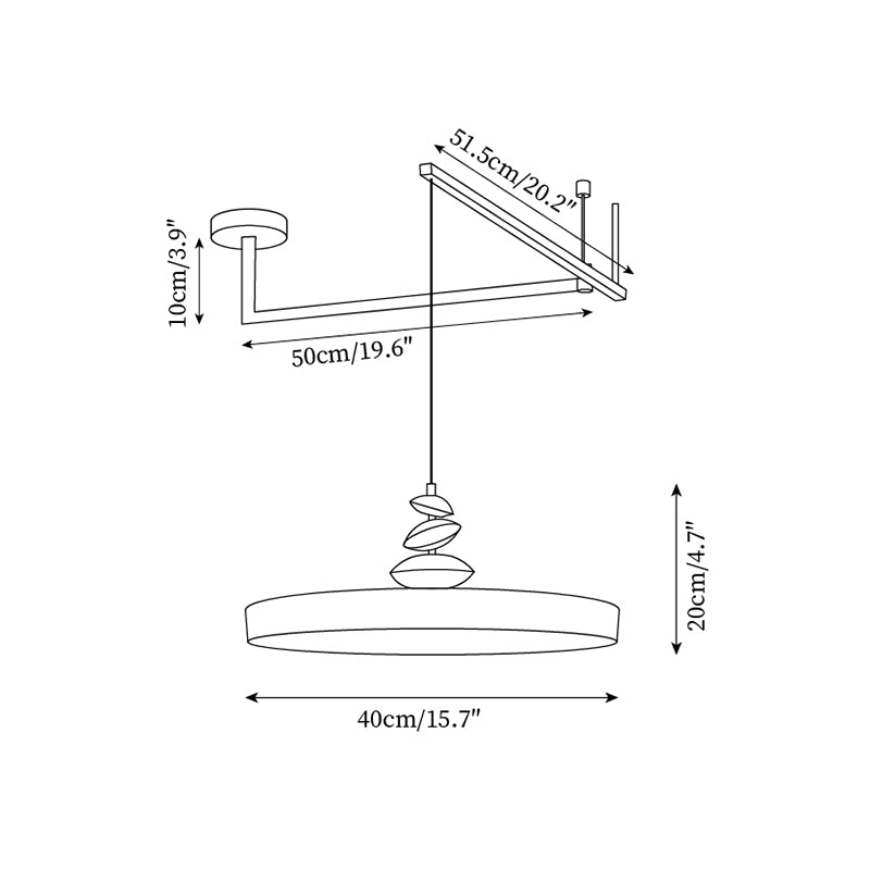 Ryder Moderne Pendelleuchte aus Metall und Harz-Letslighting