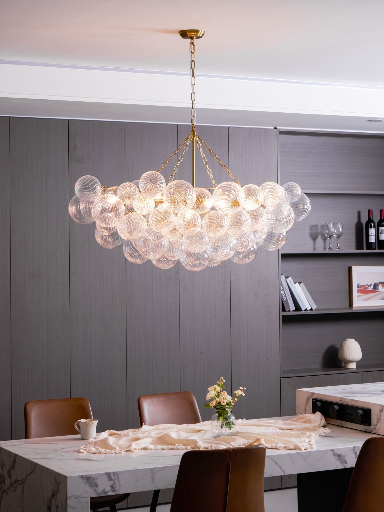 Aurora Chandelier Glass Ball Bubble Modern - Blowlighting