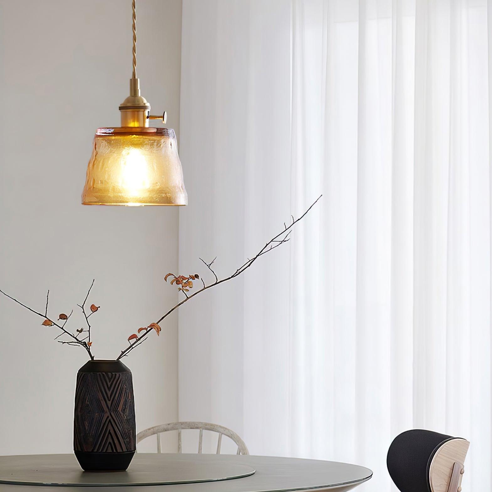 Lustra Pendelleuchte Kupferglas für Esszimmer-Letslighting