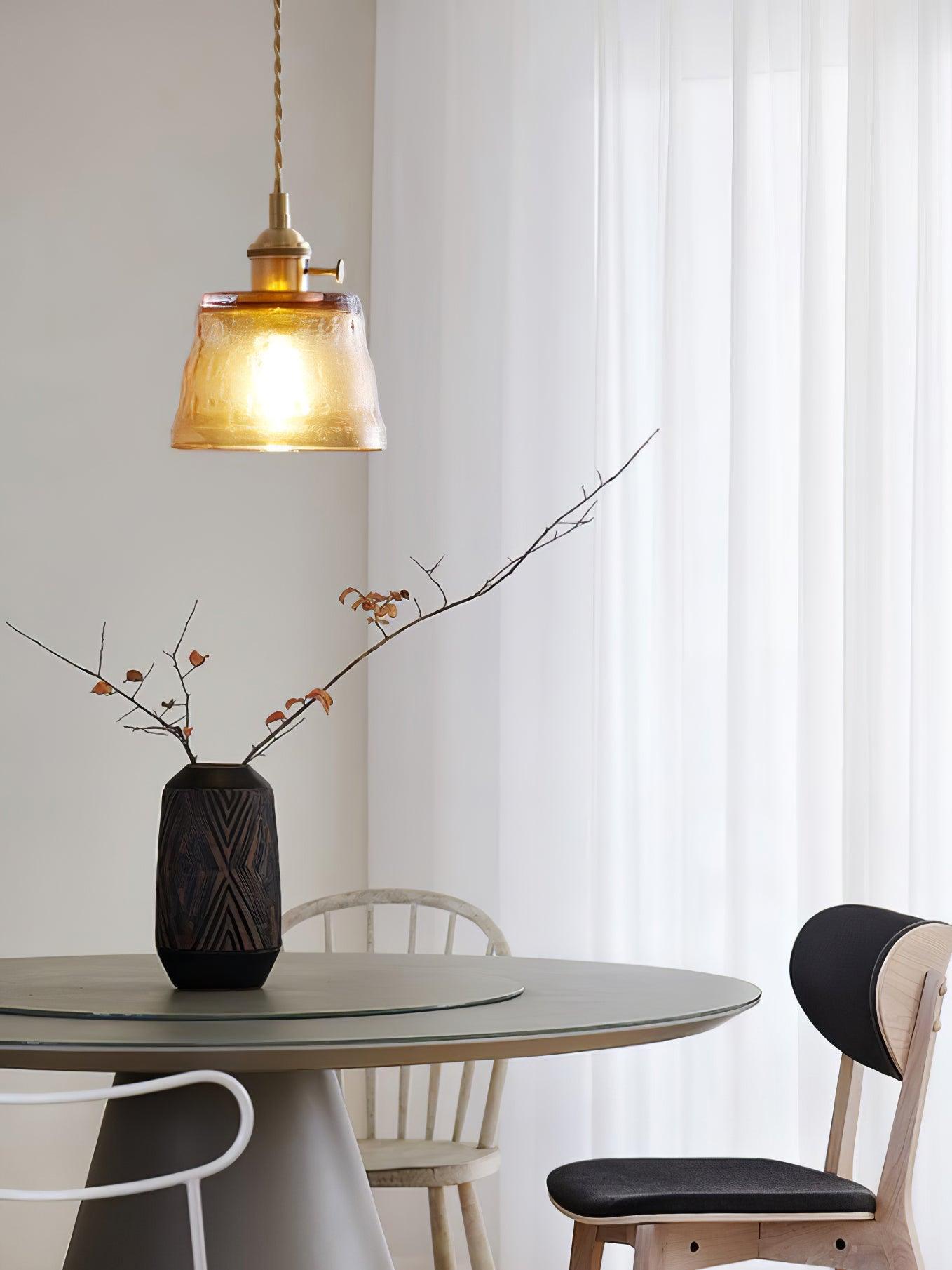 Lustra Pendelleuchte Kupferglas für Esszimmer-Letslighting