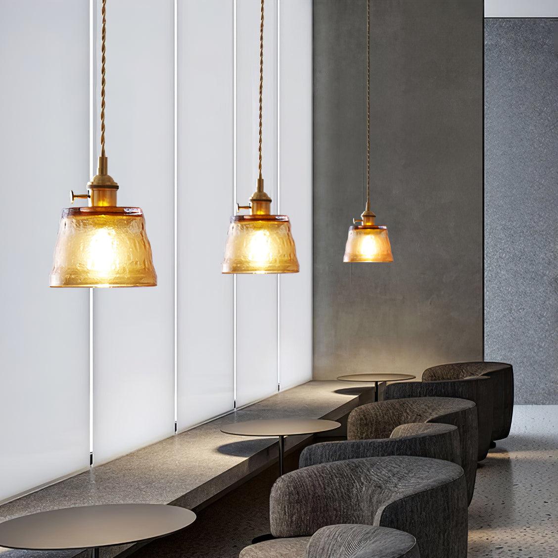 Lustra Pendelleuchte Kupferglas für Esszimmer-Letslighting