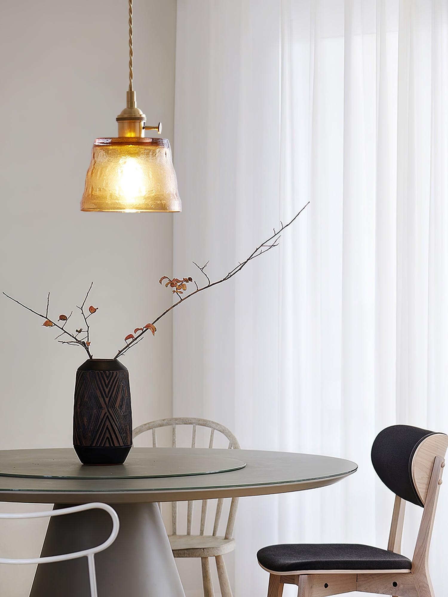 Lustra Pendelleuchte Kupferglas für Esszimmer-Letslighting