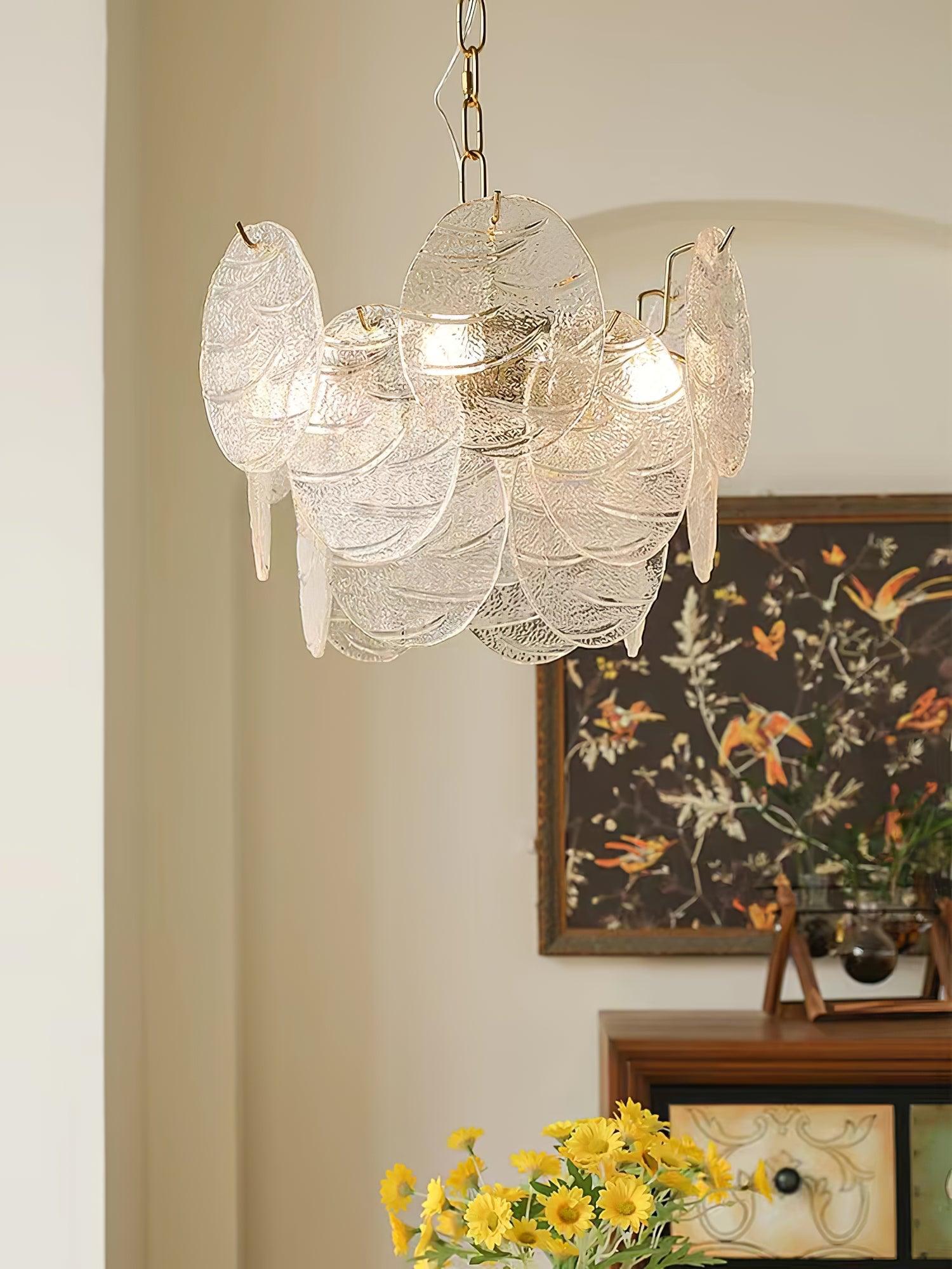 Lustra Kronleuchter Glasscheibe Gold-Letslighting
