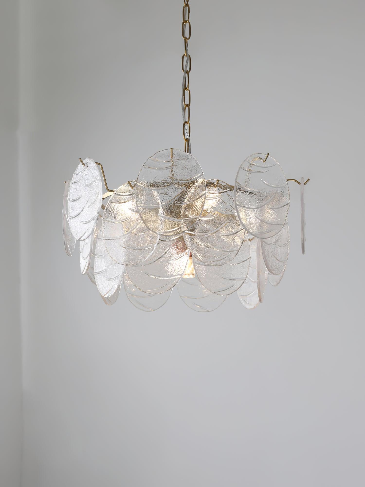 Lustra Kronleuchter Glasscheibe Gold-Letslighting