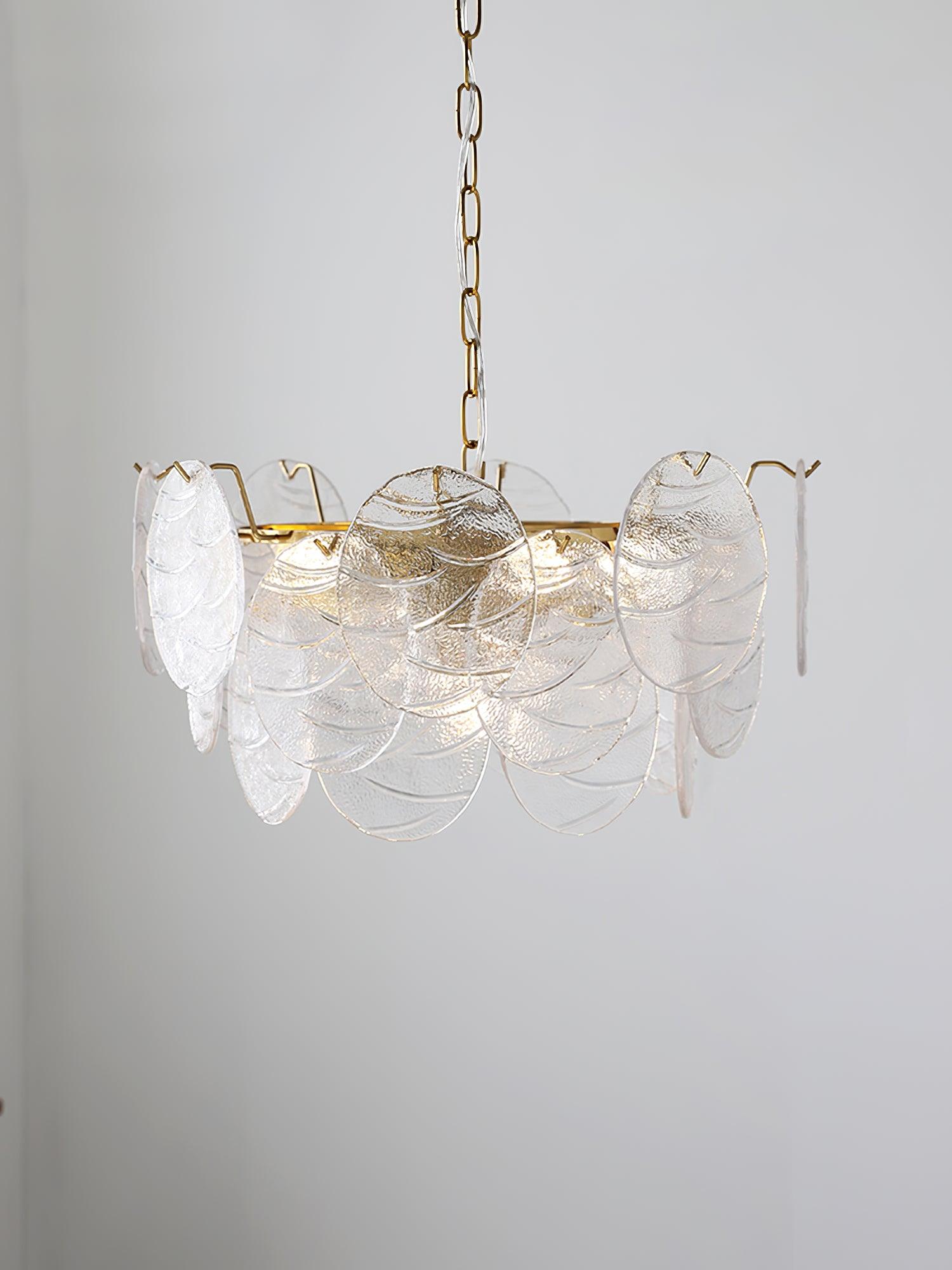Lustra Kronleuchter Glasscheibe Gold-Letslighting