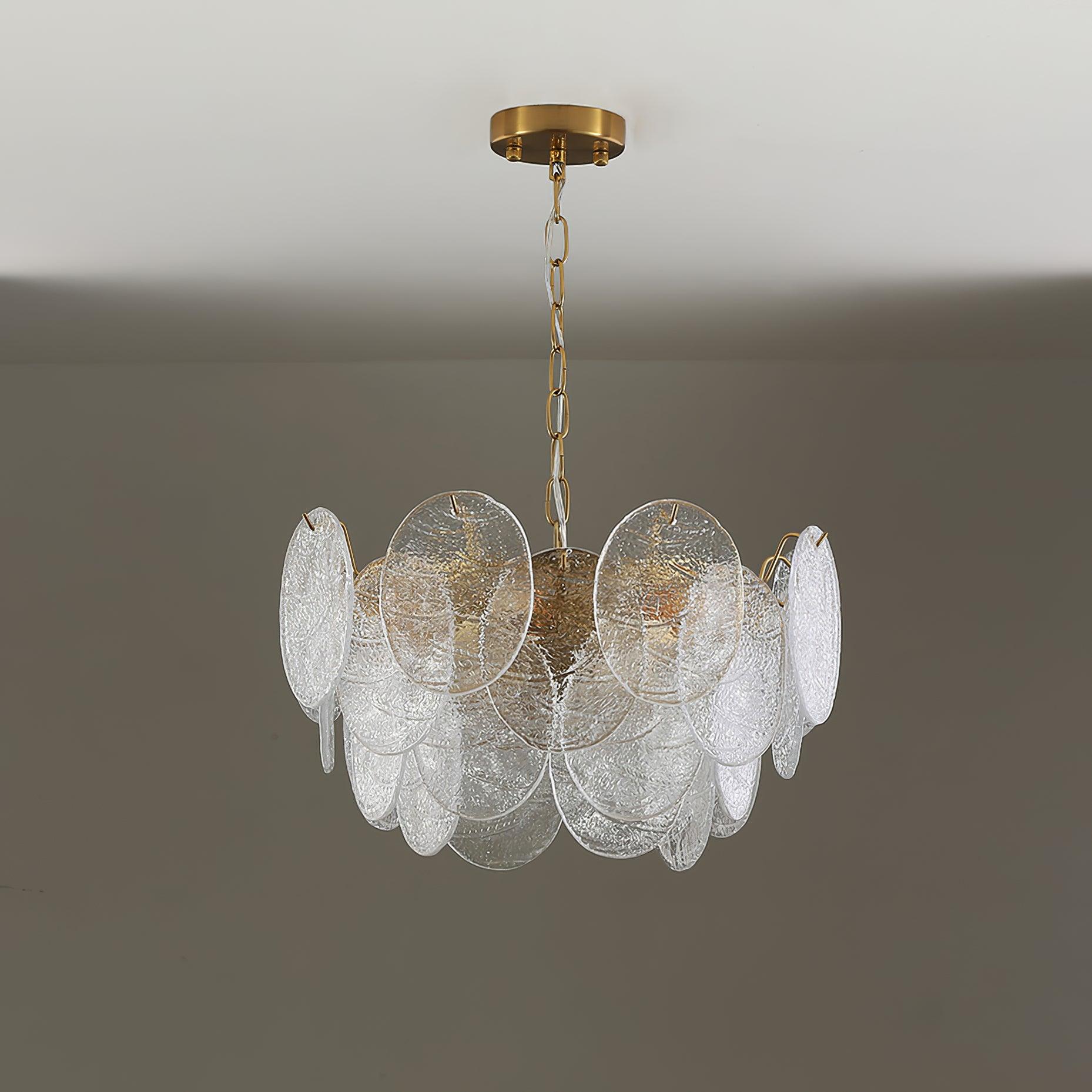 Lustra Kronleuchter Glasscheibe Gold-Letslighting