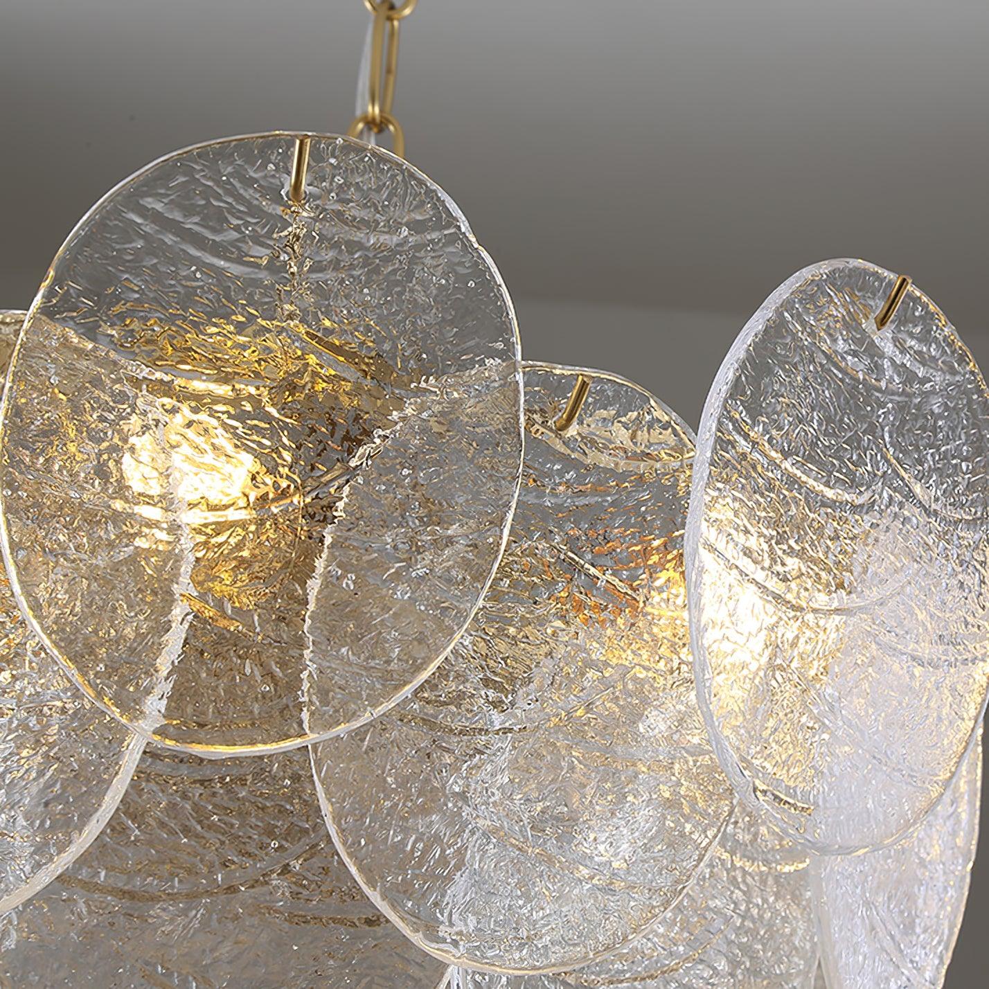 Lustra Kronleuchter Glasscheibe Gold-Letslighting