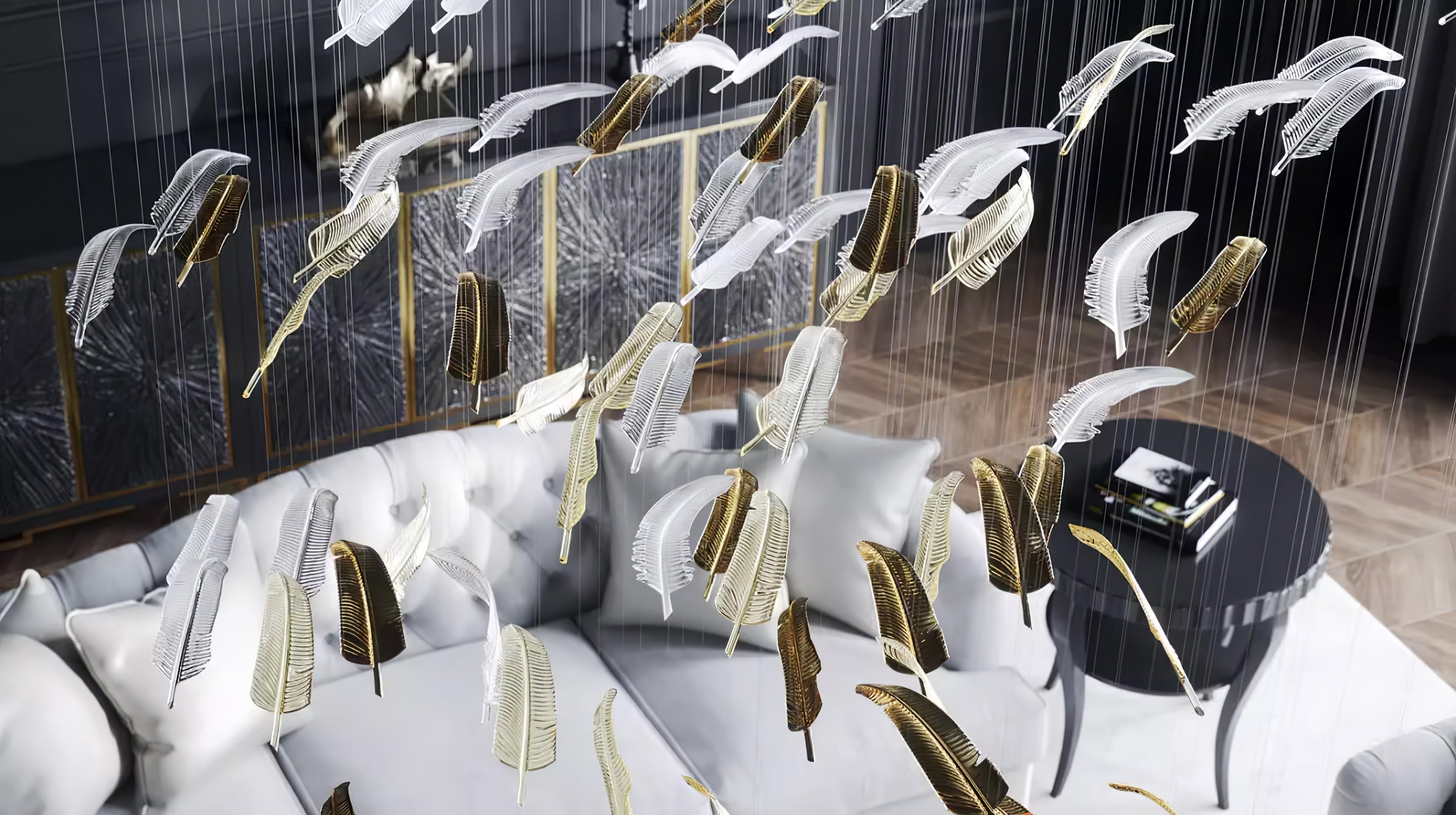 Aetherial Glass Leaf Chandelier - Blowlighting