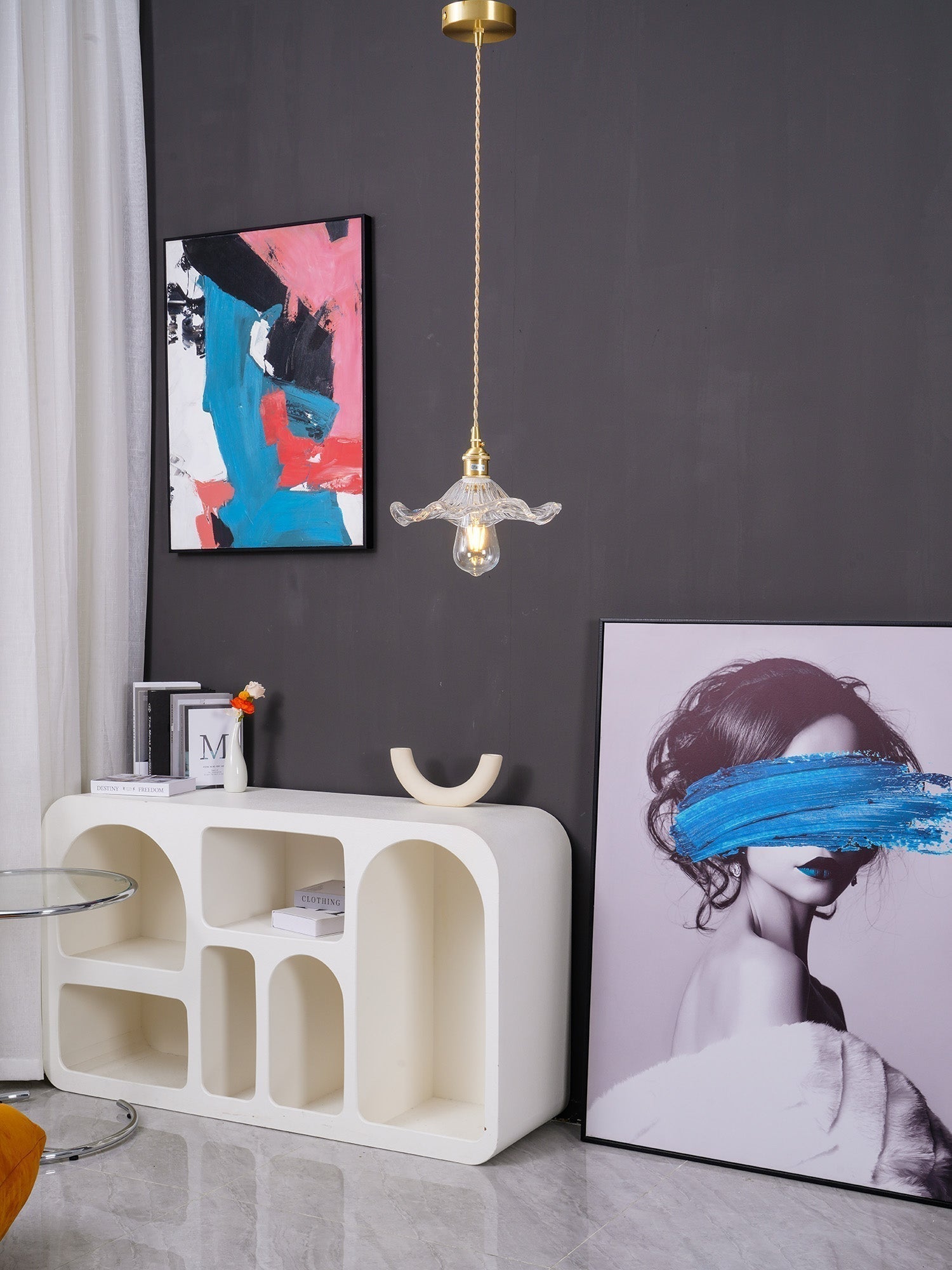 Glass Hibiscus Flower Pendant Light - Blowlighting