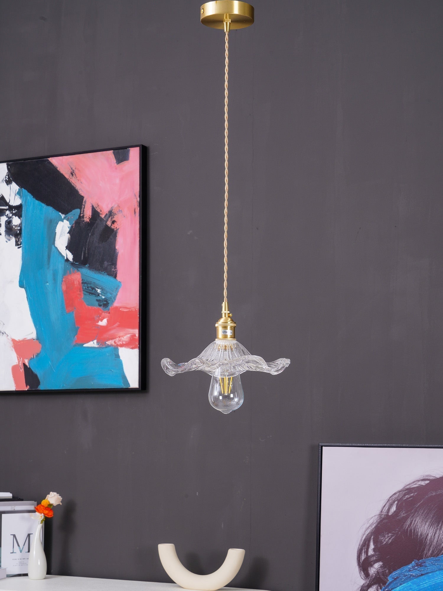 Glass Hibiscus Flower Pendant Light - Blowlighting