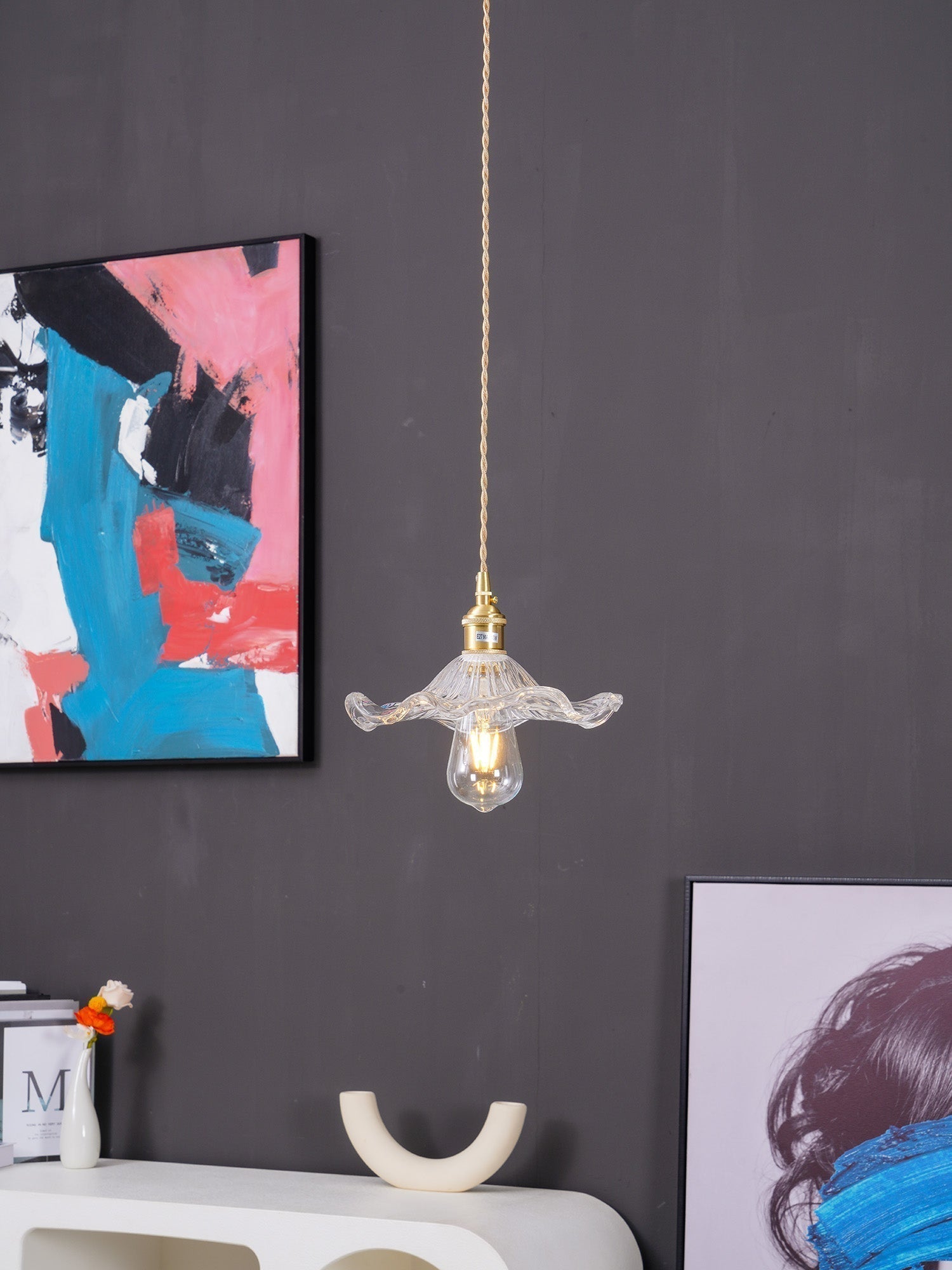 Glass Hibiscus Flower Pendant Light - Blowlighting