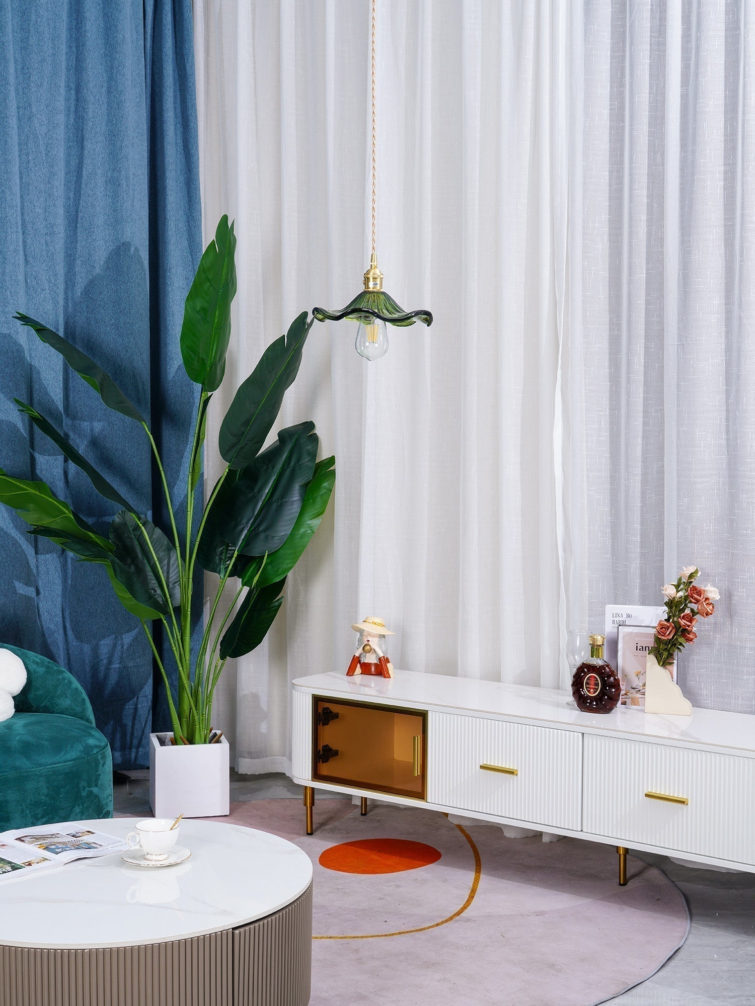 Glass Hibiscus Flower Pendant Light - Blowlighting