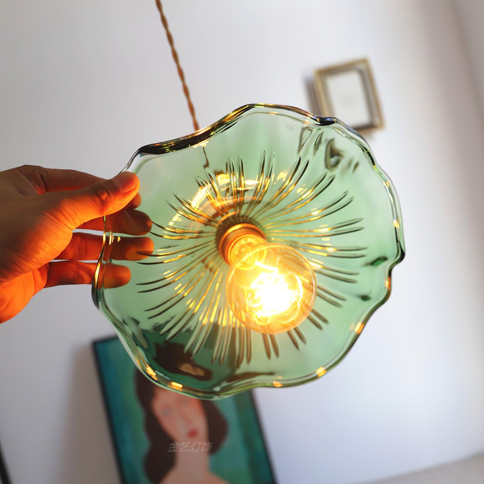 Glass Hibiscus Flower Pendant Light - Blowlighting