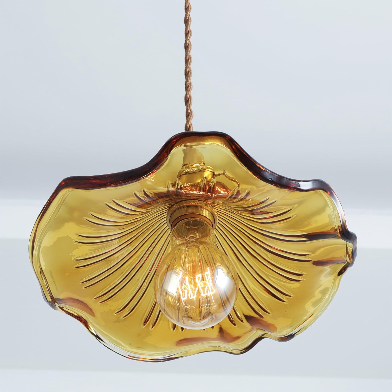Glass Hibiscus Flower Pendant Light - Blowlighting
