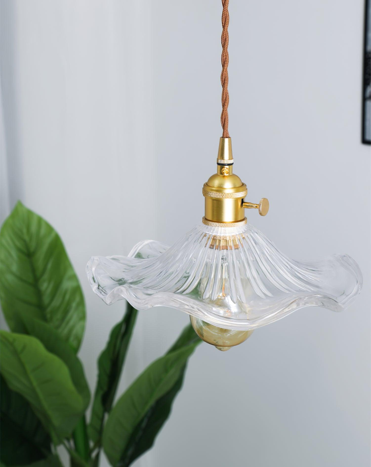 Glass Hibiscus Flower Pendant Light - Blowlighting
