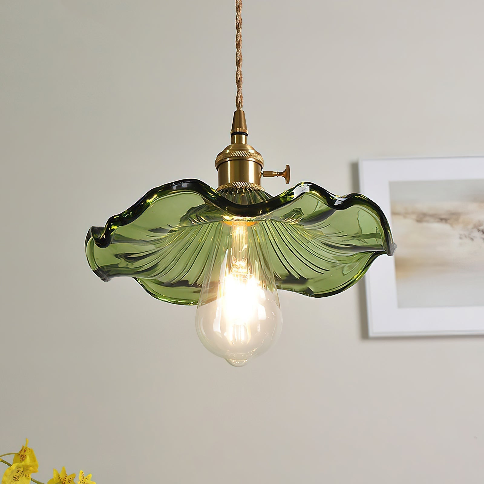 Glass Hibiscus Flower Pendant Light - Blowlighting