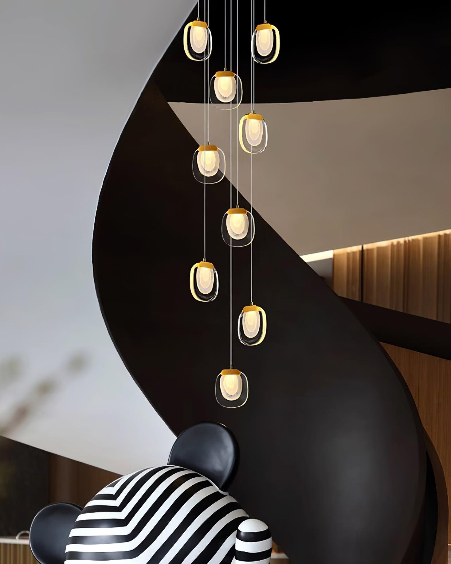 Avesia Minimalist Glass Pendant Light Staircase - Letslighting