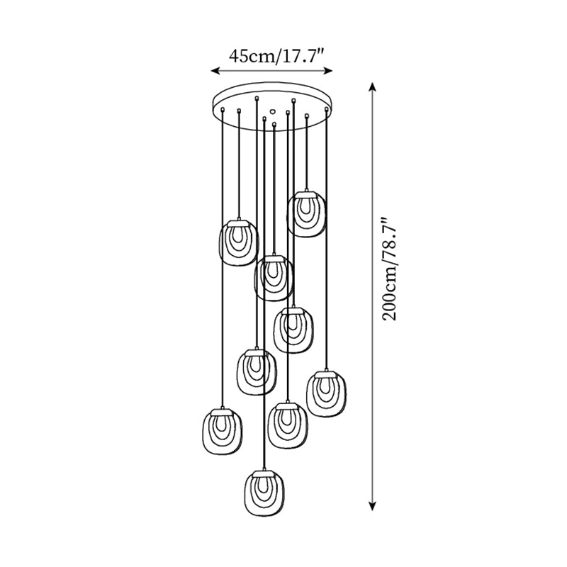 Avesia Minimalist Glass Pendant Light Staircase - Letslighting