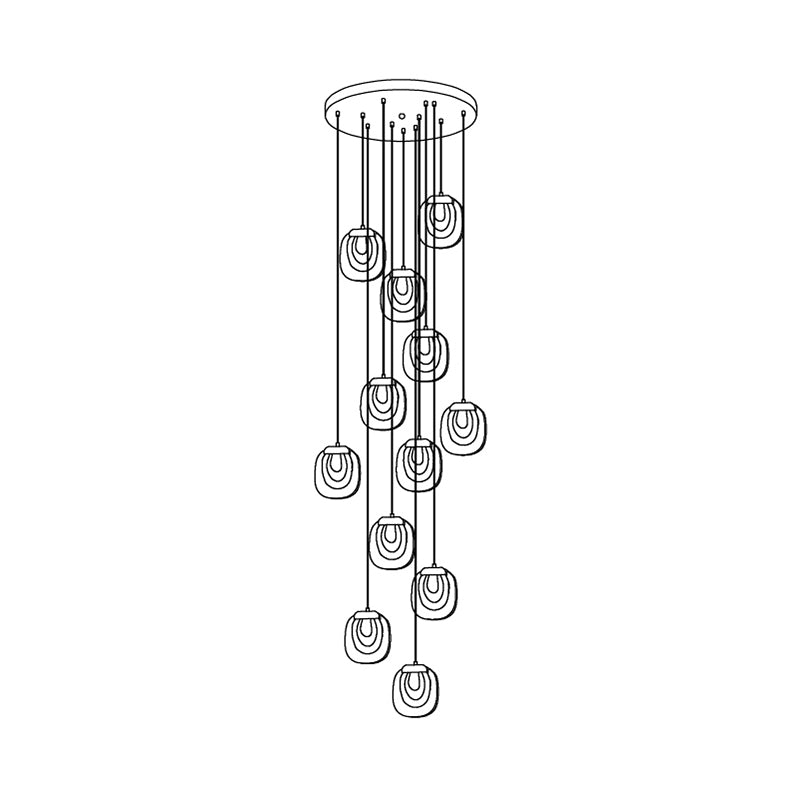 Avesia Minimalist Glass Pendant Light Staircase - Letslighting