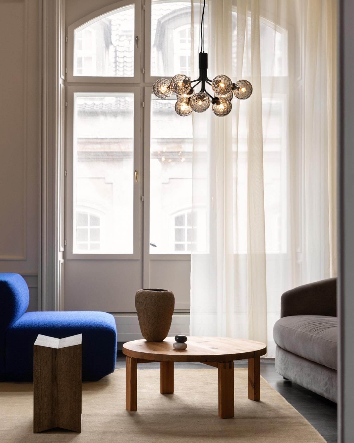 Lustra Pendelleuchte Glaskugel Cluster Messing-Letslighting