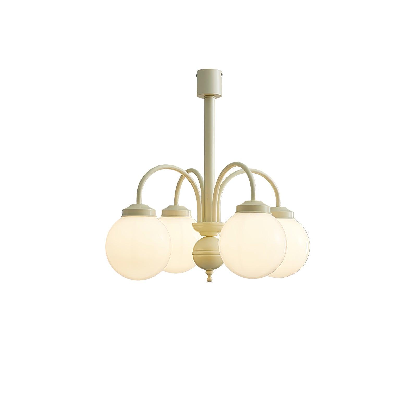Lustra Kronleuchter Creme Glaskugeln-Letslighting