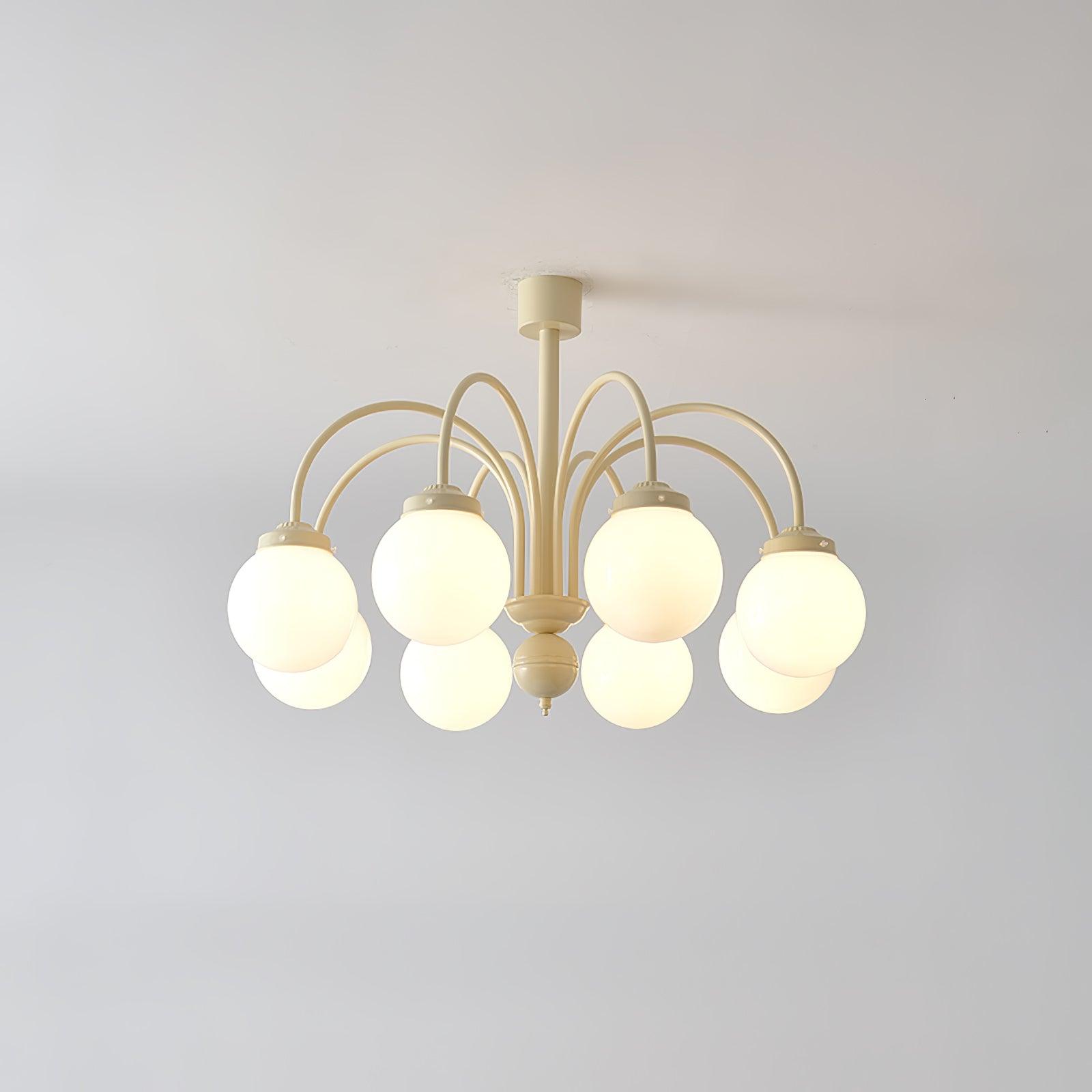 Lustra Kronleuchter Creme Glaskugeln-Letslighting
