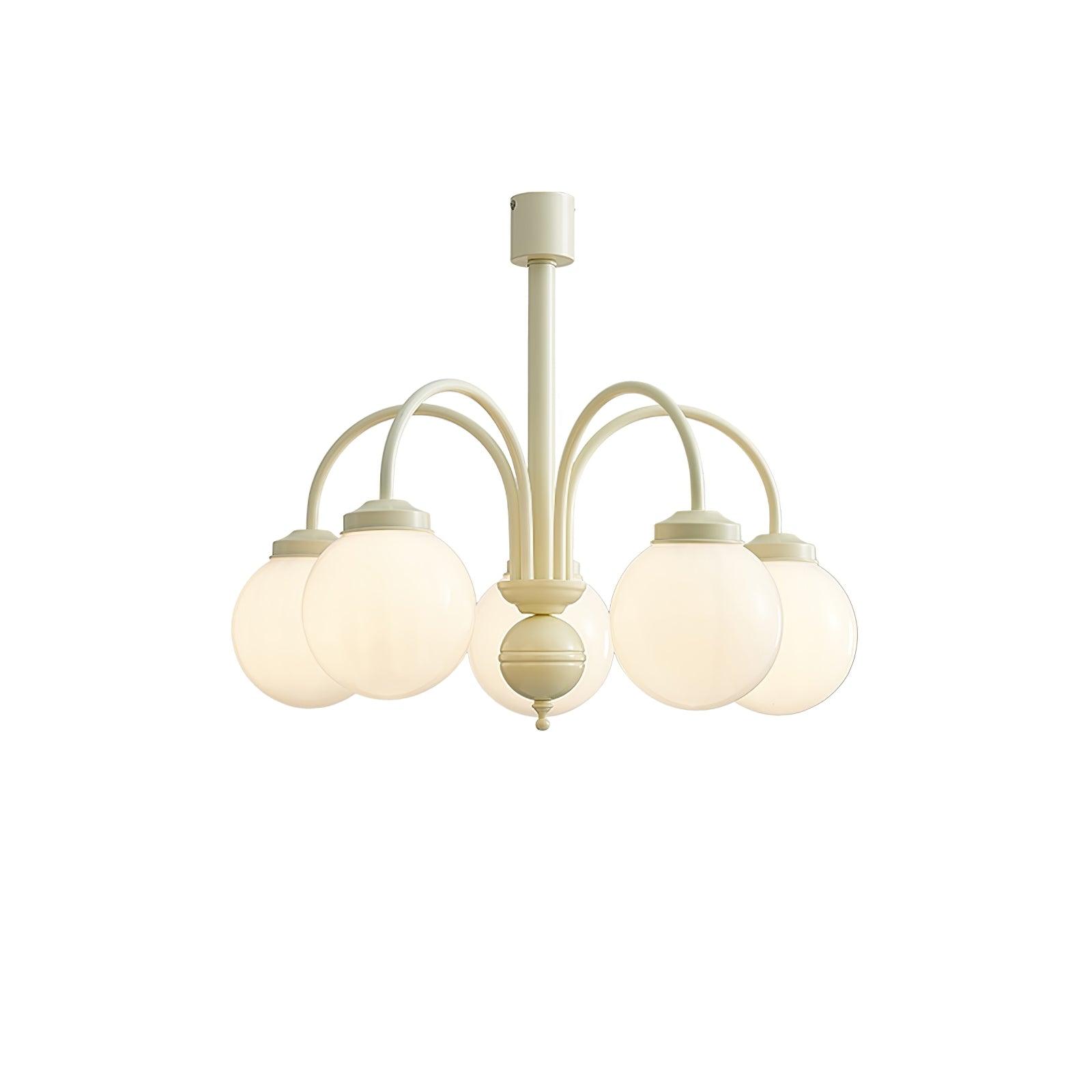 Lustra Kronleuchter Creme Glaskugeln-Letslighting