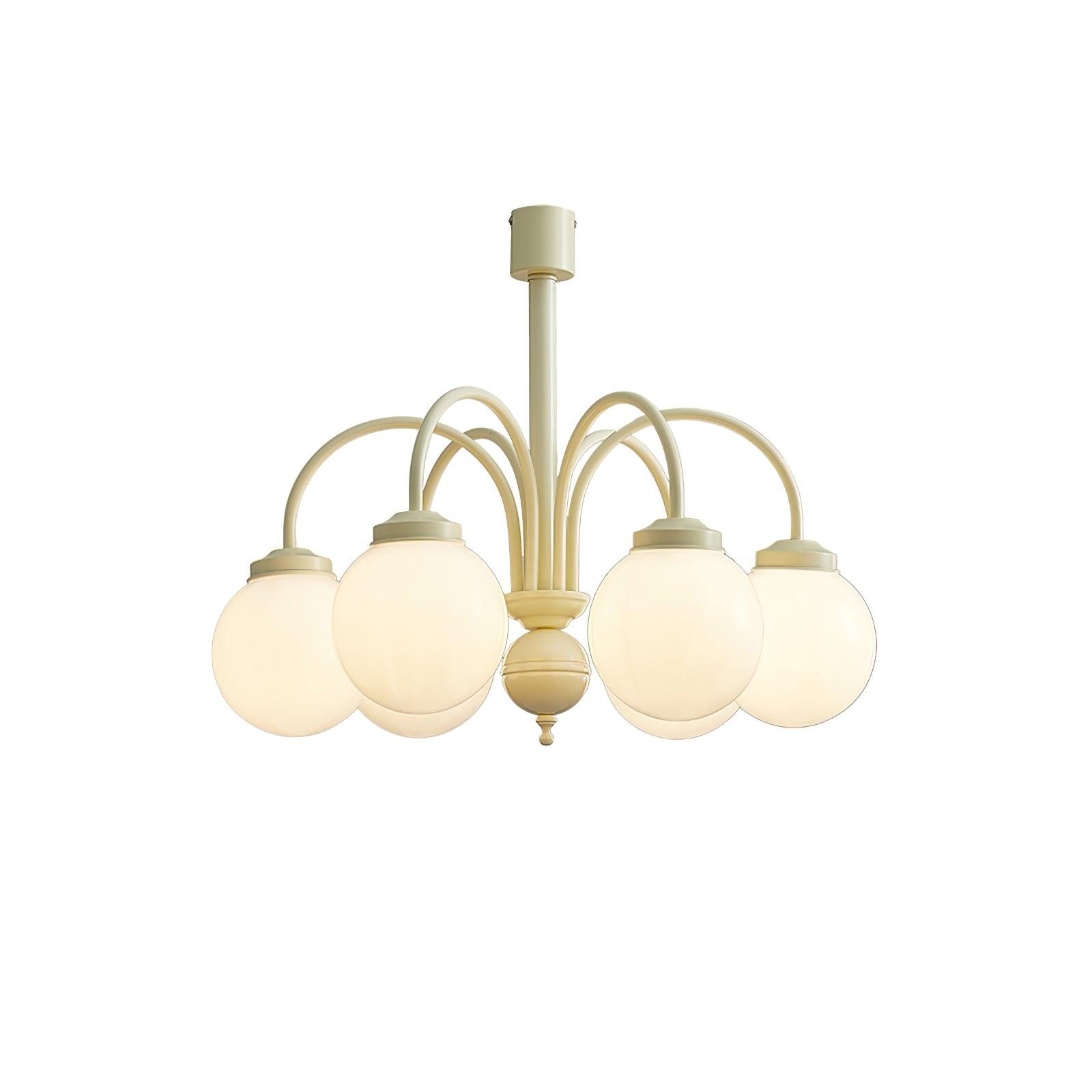 Lustra Kronleuchter Creme Glaskugeln-Letslighting