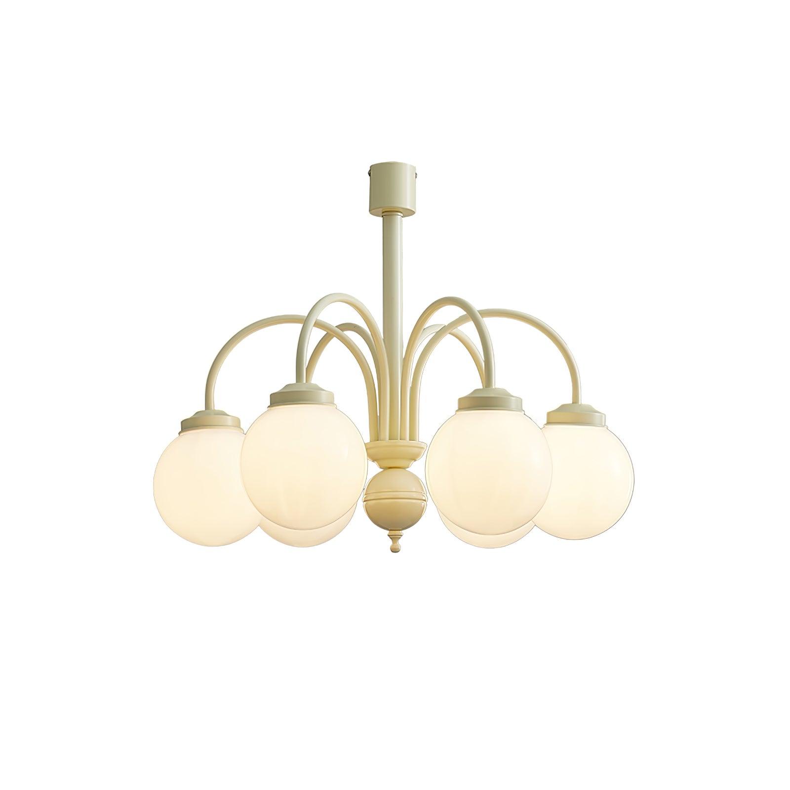 Lustra Kronleuchter Creme Glaskugeln-Letslighting