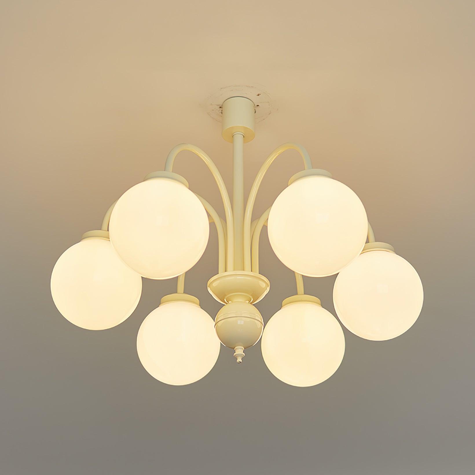 Lustra Kronleuchter Creme Glaskugeln-Letslighting