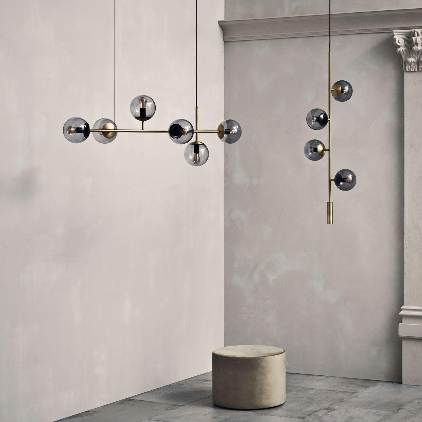 Lustra Pendelleuchte Orb Messing Glas-Letslighting