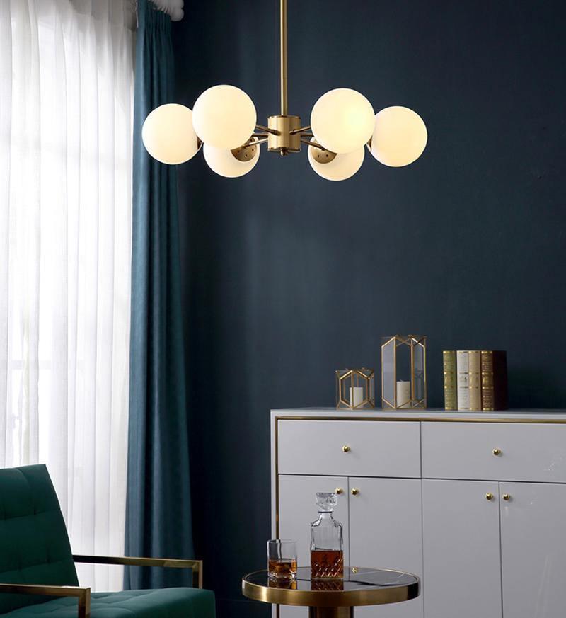 Lustra Kronleuchter Messing Opal Glas-Letslighting