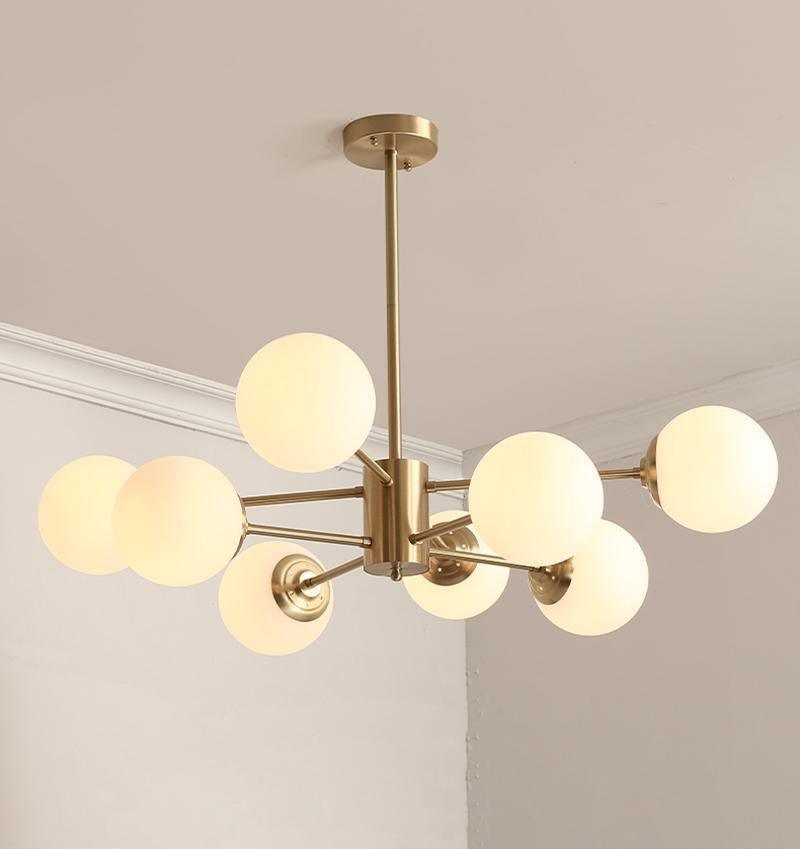 Lustra Kronleuchter Messing Opal Glas-Letslighting