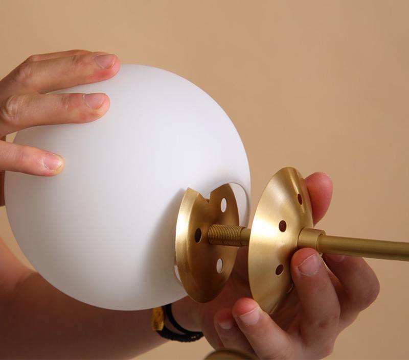 Lustra Kronleuchter Messing Opal Glas-Letslighting
