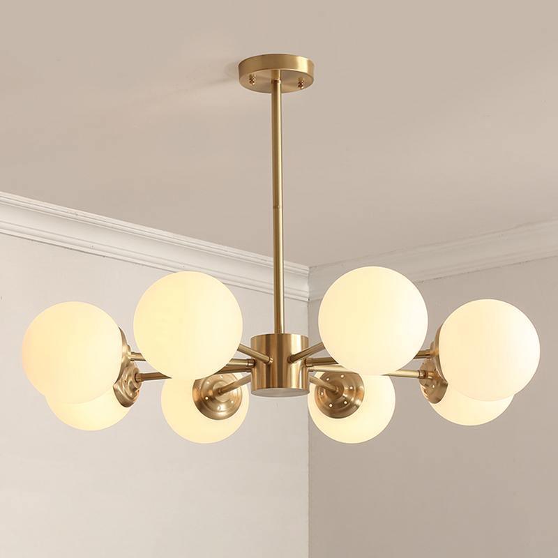 Lustra Kronleuchter Messing Opal Glas-Letslighting
