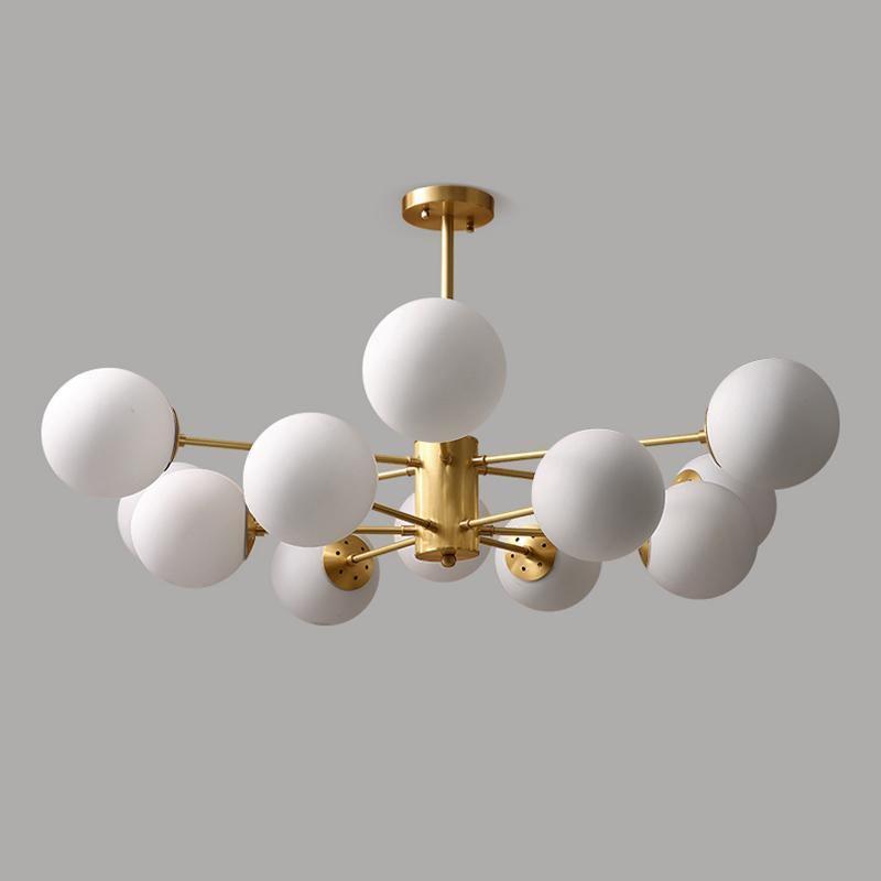 Lustra Kronleuchter Messing Opal Glas-Letslighting
