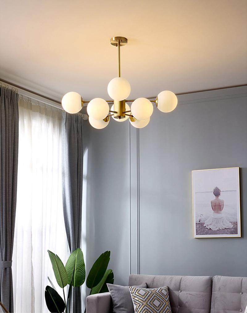 Lustra Kronleuchter Messing Opal Glas-Letslighting