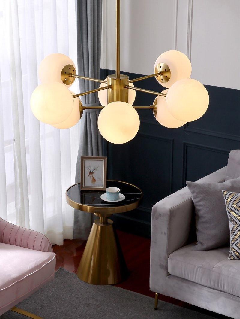 Lustra Kronleuchter Messing Opal Glas-Letslighting