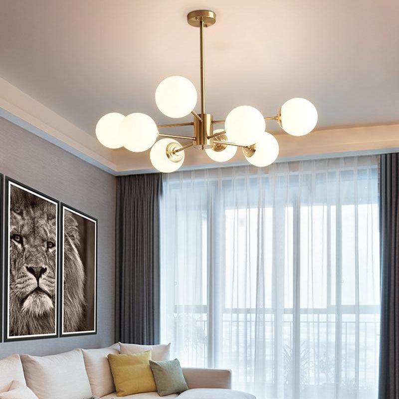 Lustra Kronleuchter Messing Opal Glas-Letslighting