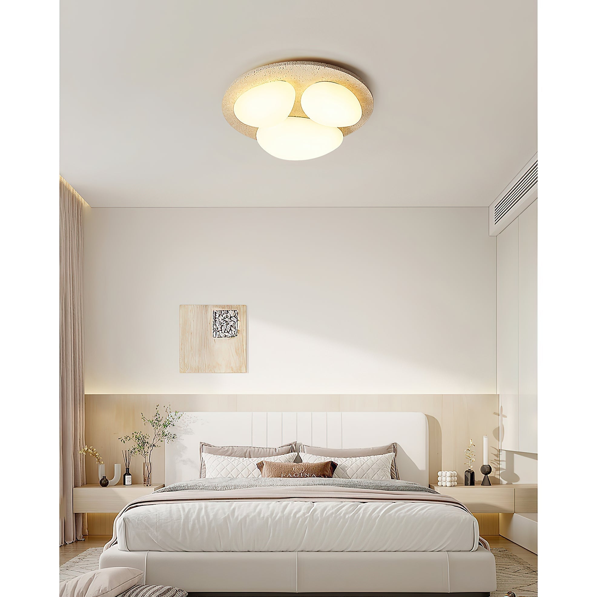 Lylaeen Modern Minimalist Travertine Plastic Ceiling Lamp - Letslighting