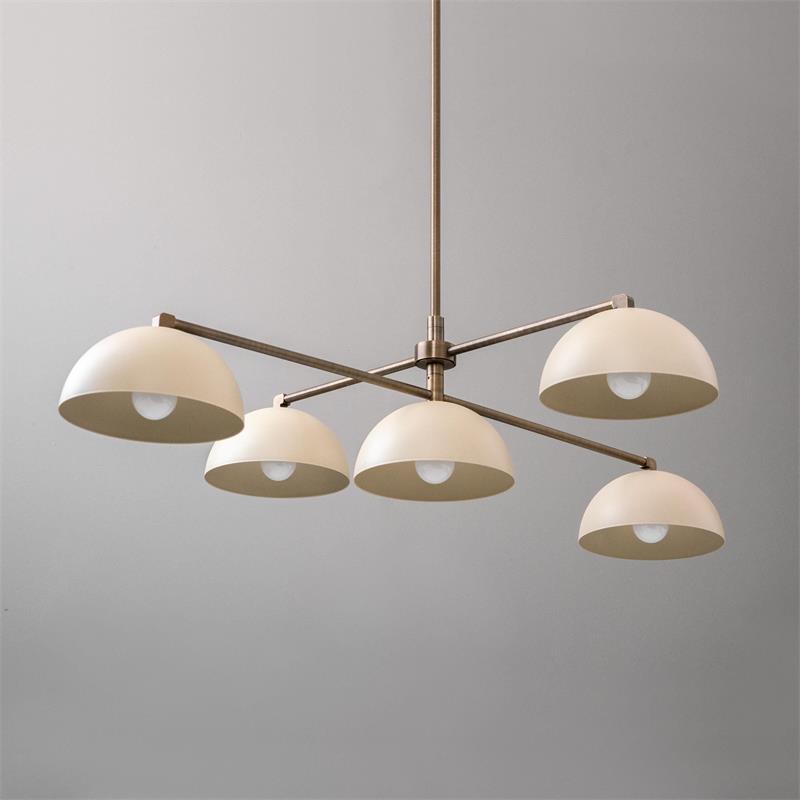 Vosole Industrieller Vintage Kronleuchter aus Messing-Letslighting