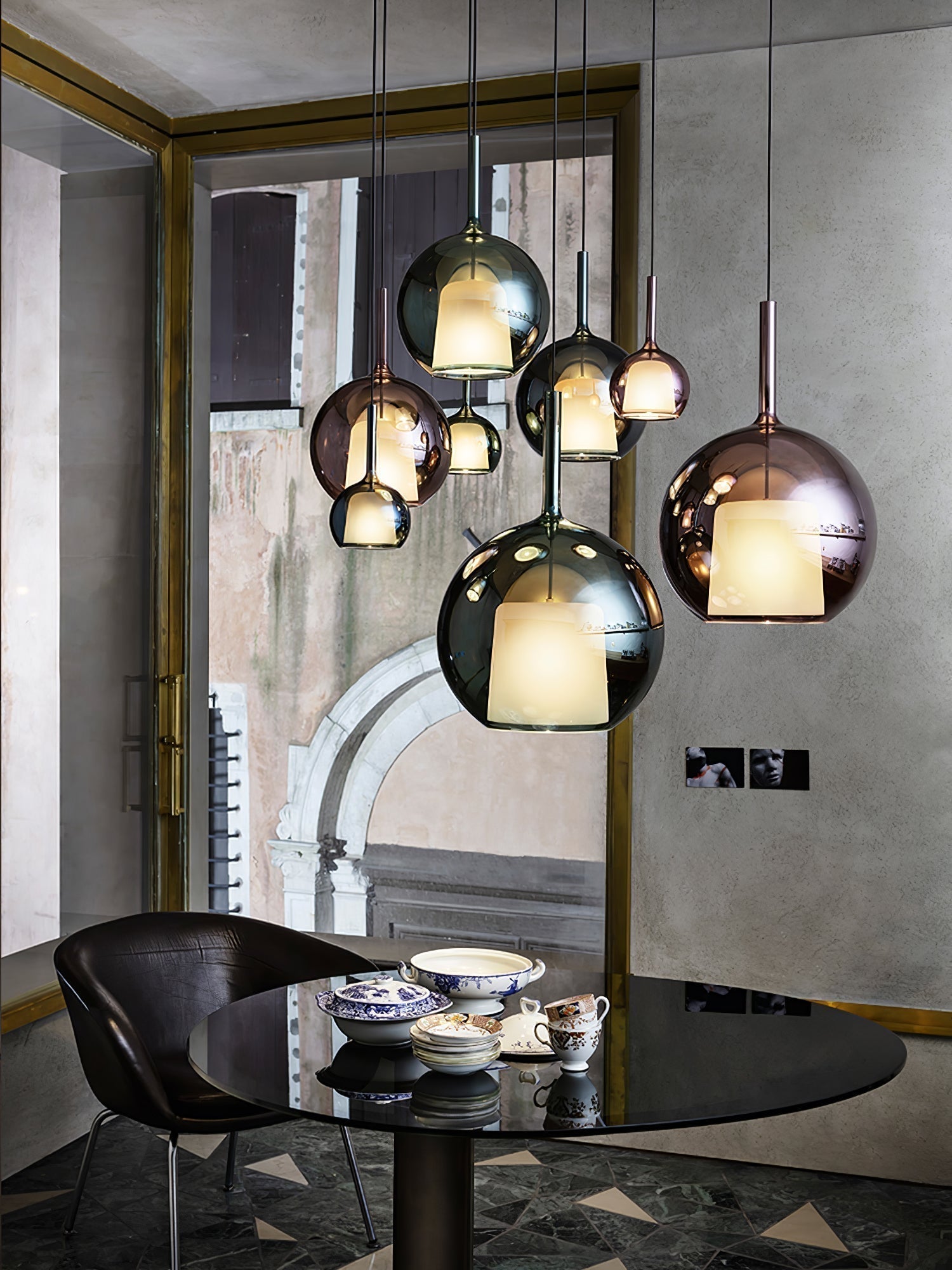 Lustra Pendelleuchte Rauchglas Rund-Letslighting