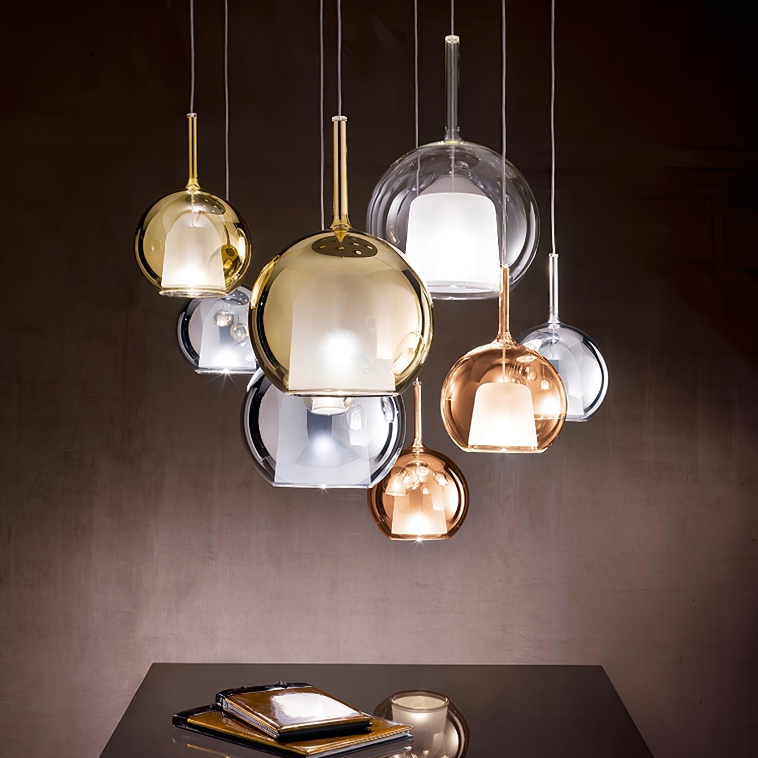 Lustra Pendelleuchte Rauchglas Rund-Letslighting