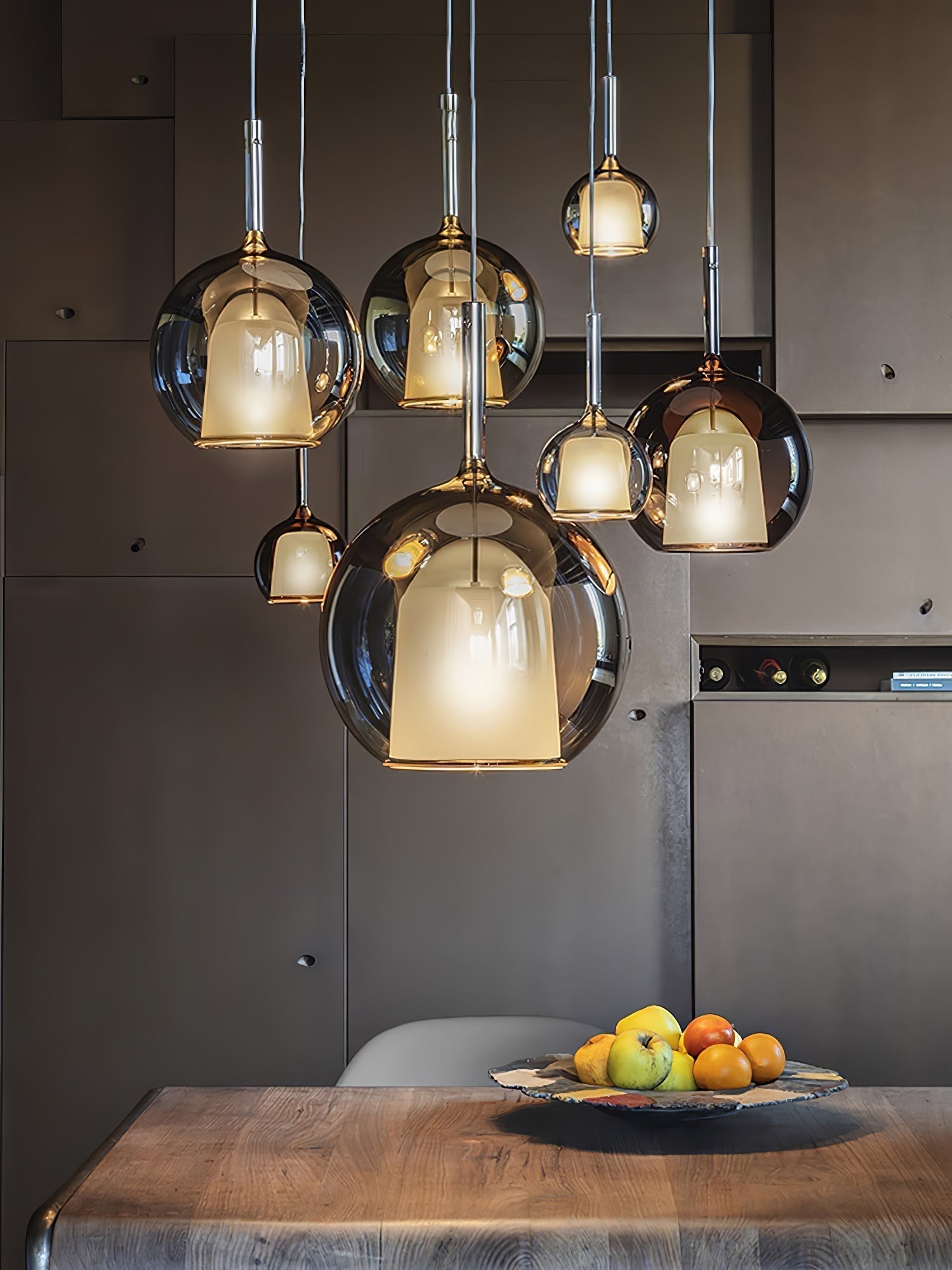 Lustra Pendelleuchte Rauchglas Rund-Letslighting