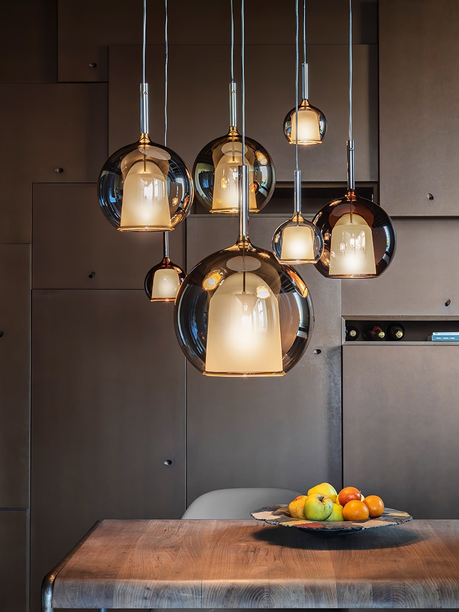Lustra Pendelleuchte Rauchglas Rund-Letslighting