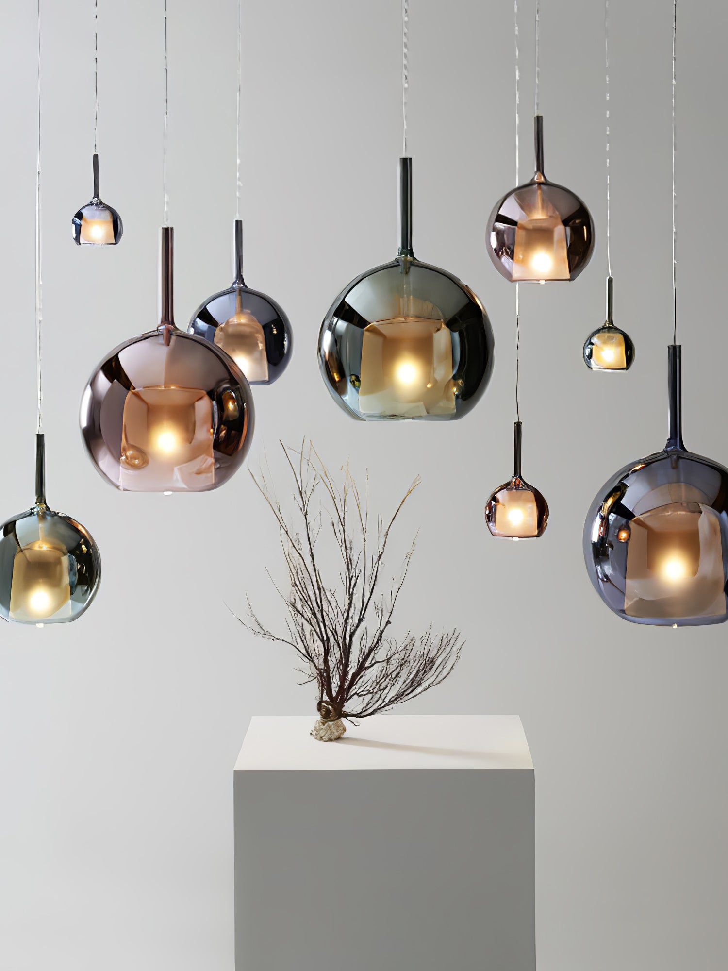 Lustra Pendelleuchte Rauchglas Rund-Letslighting