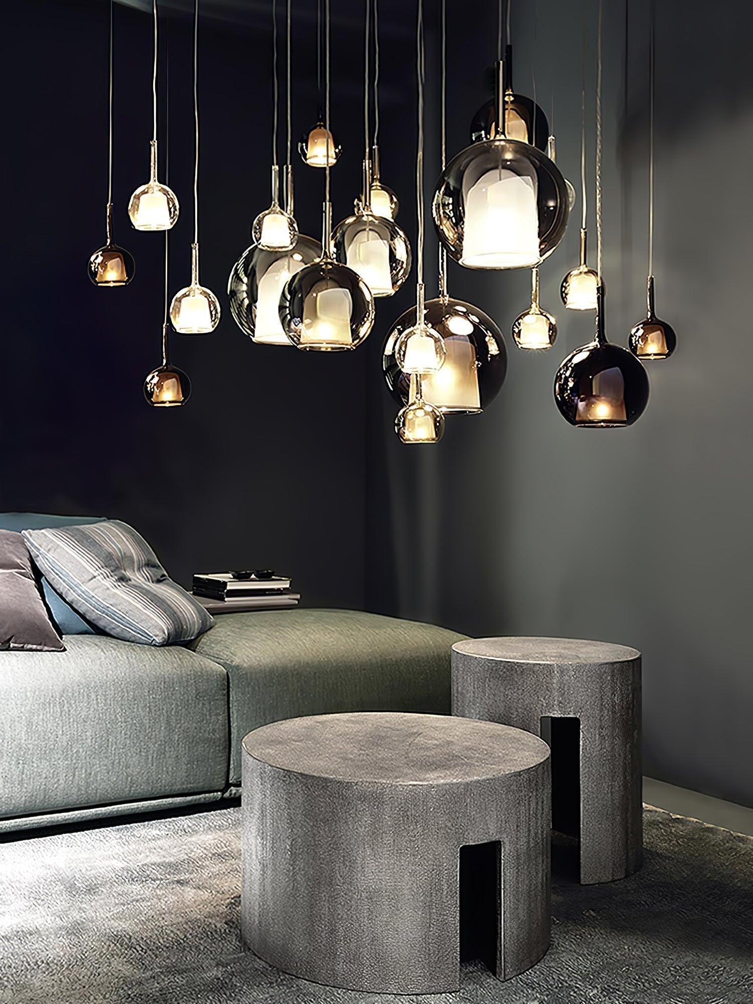 Lustra Pendelleuchte Rauchglas Rund-Letslighting
