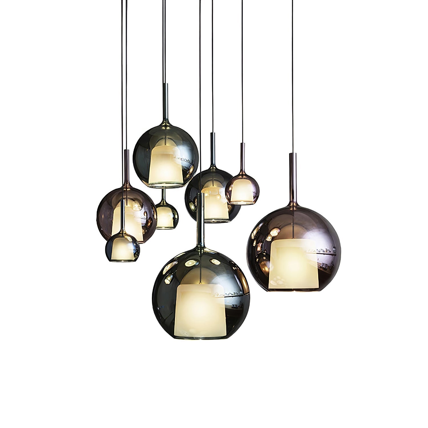 Lustra Pendelleuchte Rauchglas Rund-Letslighting