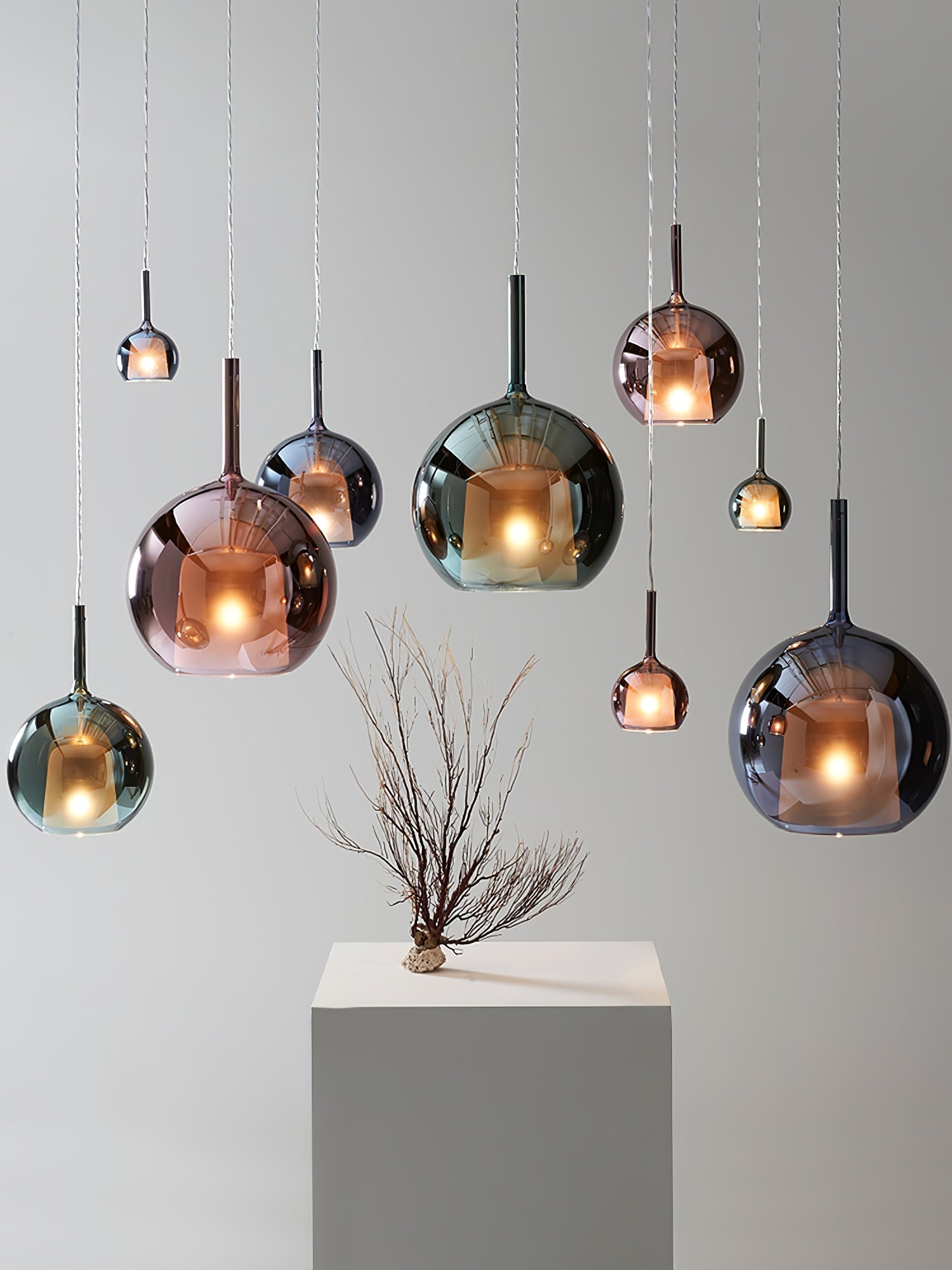 Lustra Pendelleuchte Rauchglas Rund-Letslighting