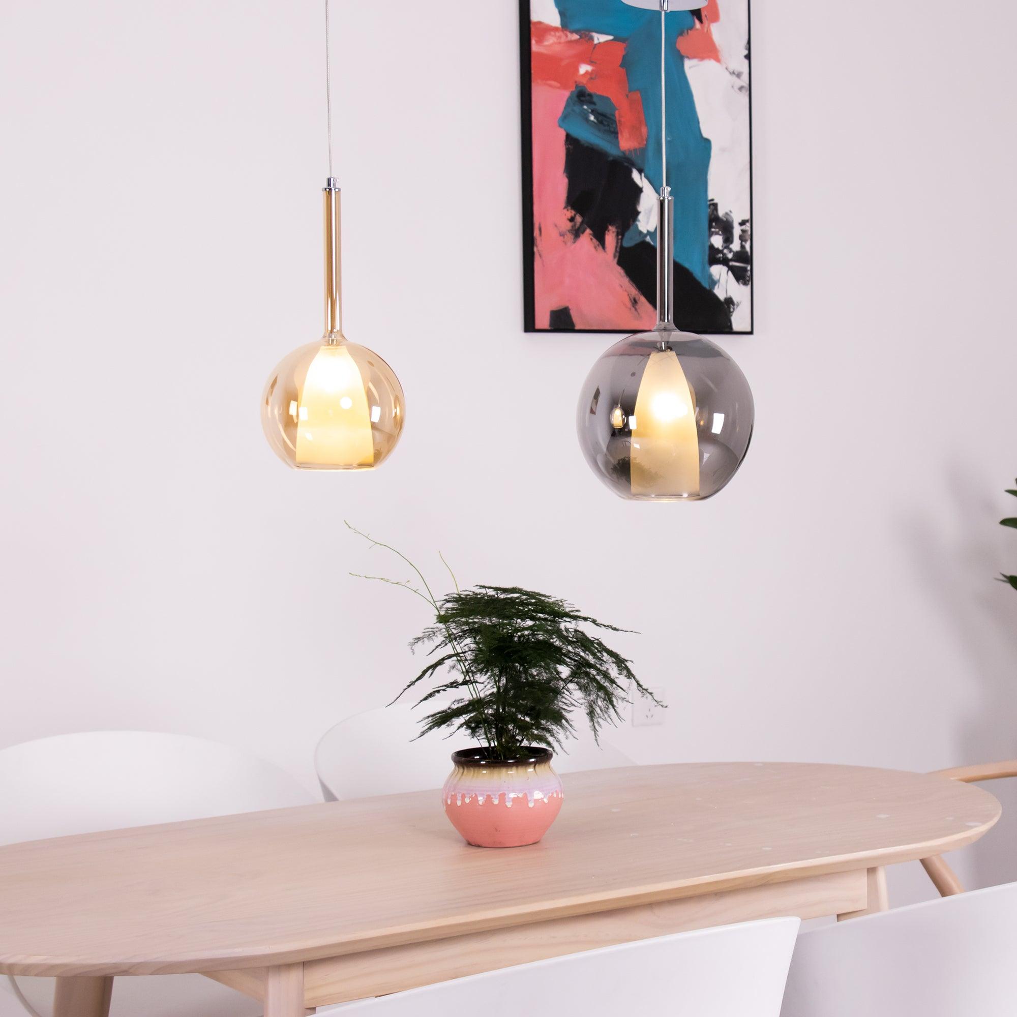 Lustra Pendelleuchte Rauchglas Rund-Letslighting